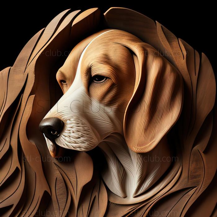 3D model st American Foxhound dog (STL)